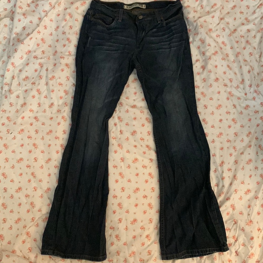Express flare blue jeans
